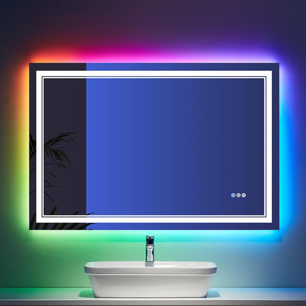 Orren Ellis Sharareh Rectangle LED Wall Mirror Wayfair